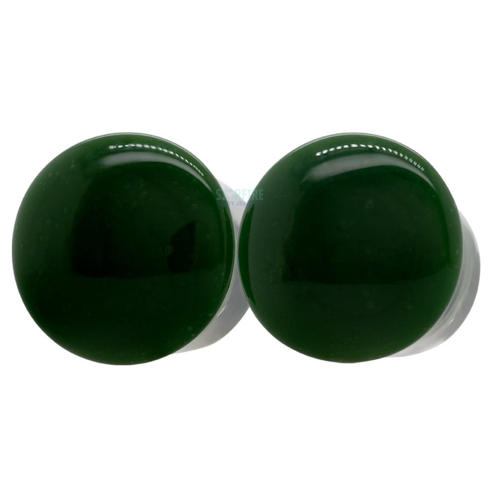 Gorilla Glass Glass Color Front Plugs Forest Starfire Body Jewelry
