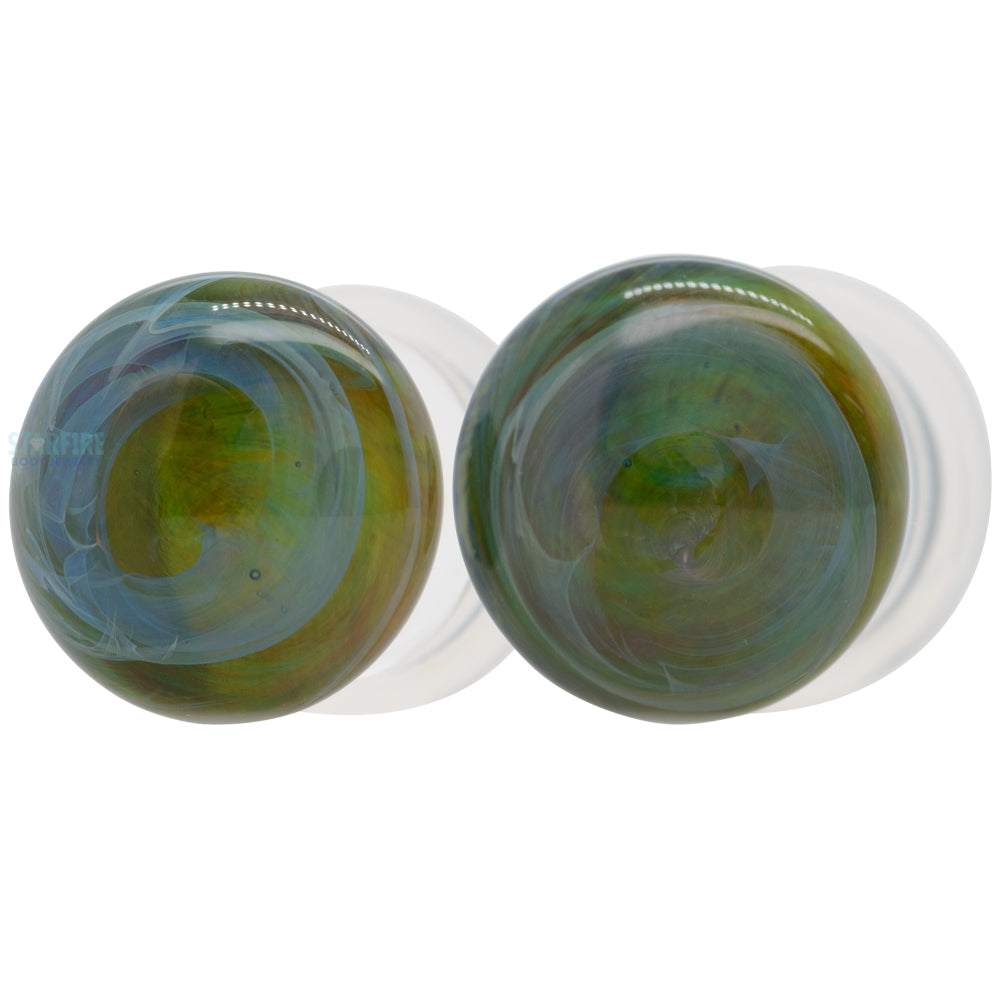 Glass Color Front Plugs - Blue Amber