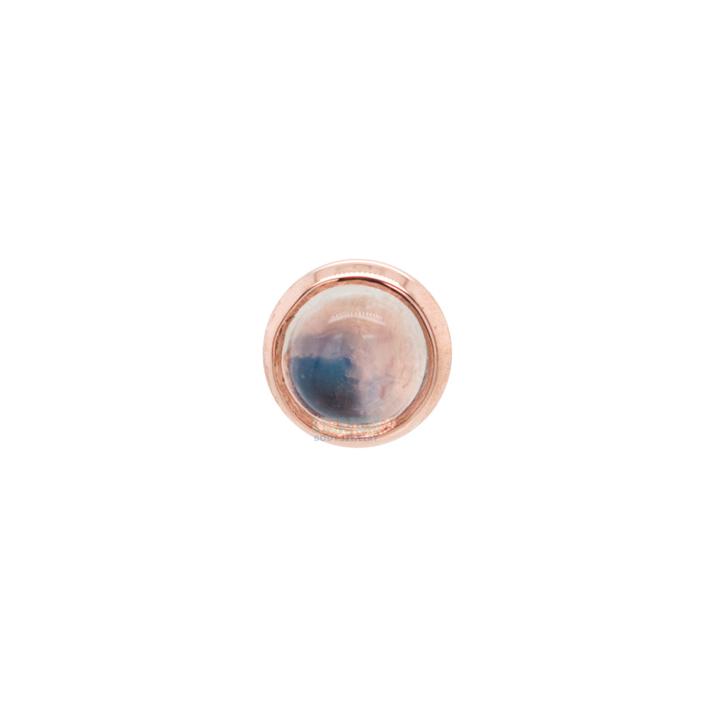 Rainbow Moonstone in Cup Setting Nostril Screw in Gold