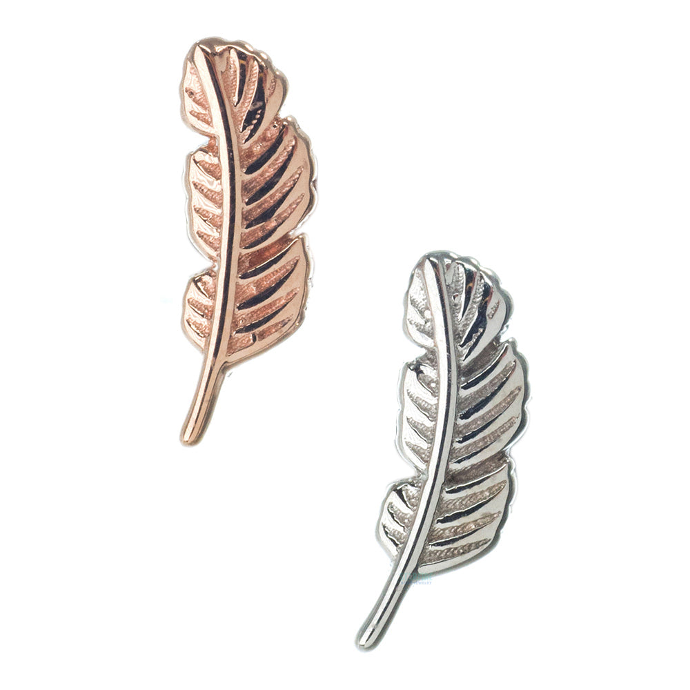 Feather in Gold Threaded End with Left Curve