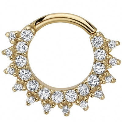 "Gem Kolo" Hinge Ring in Gold with White Diamonds