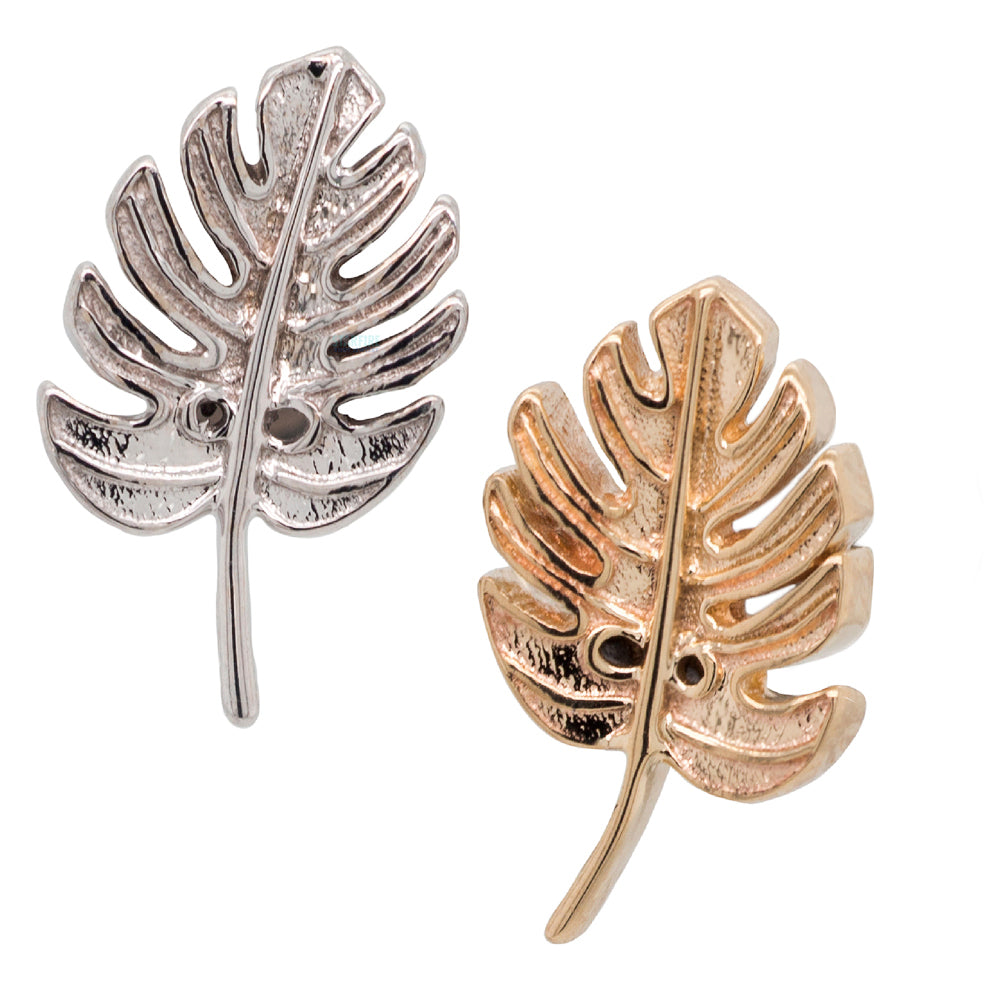 BVLA rosegold selling monstera leaf earring