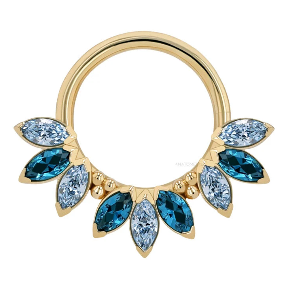 "Sedona" Seam Ring in Gold with Marquise-Cut Brilliant Gems - custom color combos