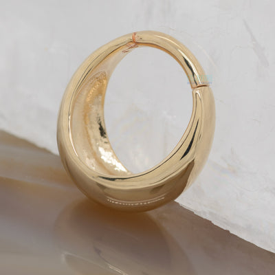 Chunky Dome Hinge Ring / Clicker in Gold & Platinum
