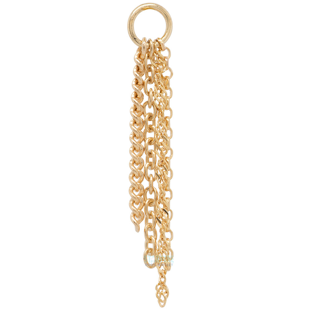 Hialeah Fine Jewelry "Bit O Texture" Chain Charm in Gold Starfire