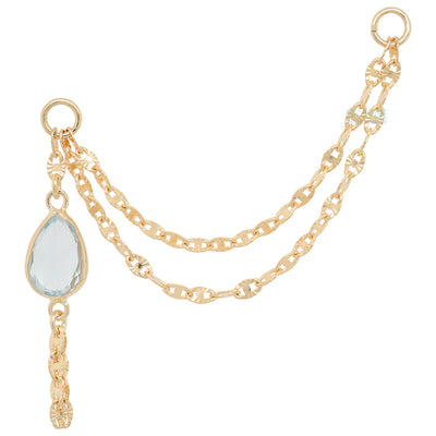 "Sadity" Chain Attachment in Gold with Gemstones