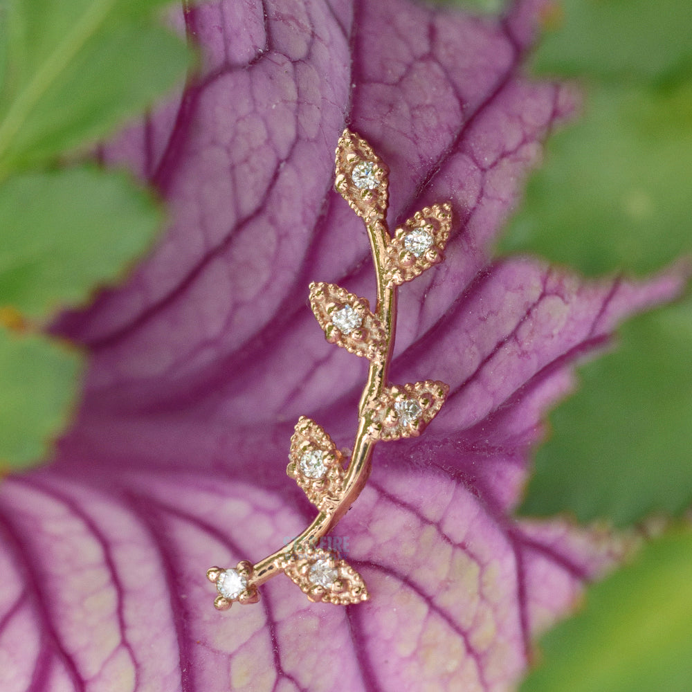 Tawapa threadless: Wisteria Pin in Gold with Gemstones