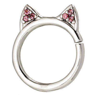 "Meow" Seam Ring in Gold with CZ's