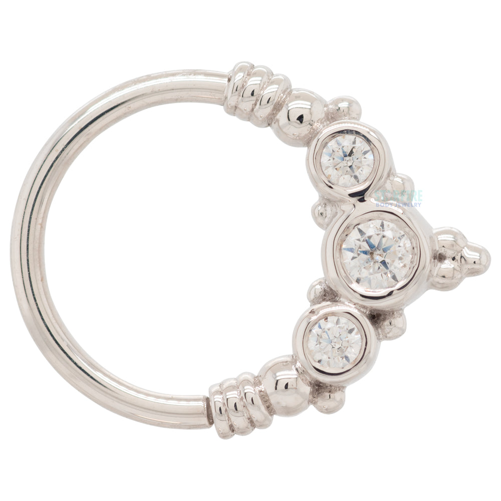 BVLA Body Vision "Sylvie" Seam Ring in Gold with White CZ's