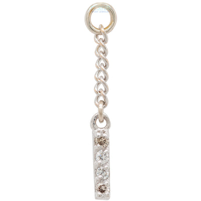 "Cuatro" Chain Charm in Gold with Diamonds