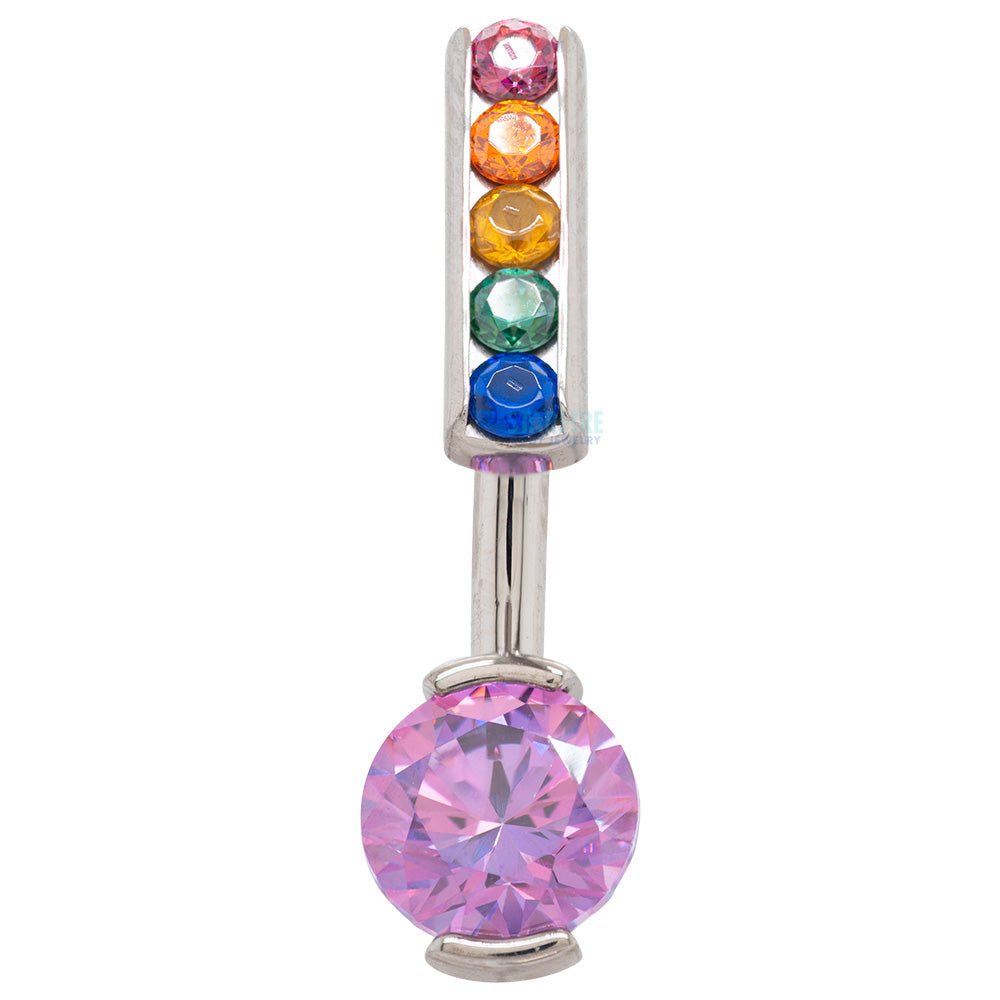 Industrial Strength Fixed Top ChannelSet Faceted Gems with 2 ProngSet