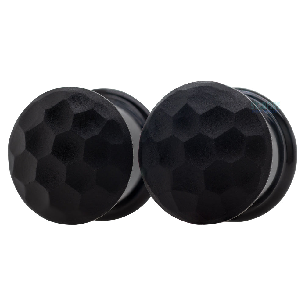 Gorilla Glass Martele Simple Glass Plugs Black Starfire Body