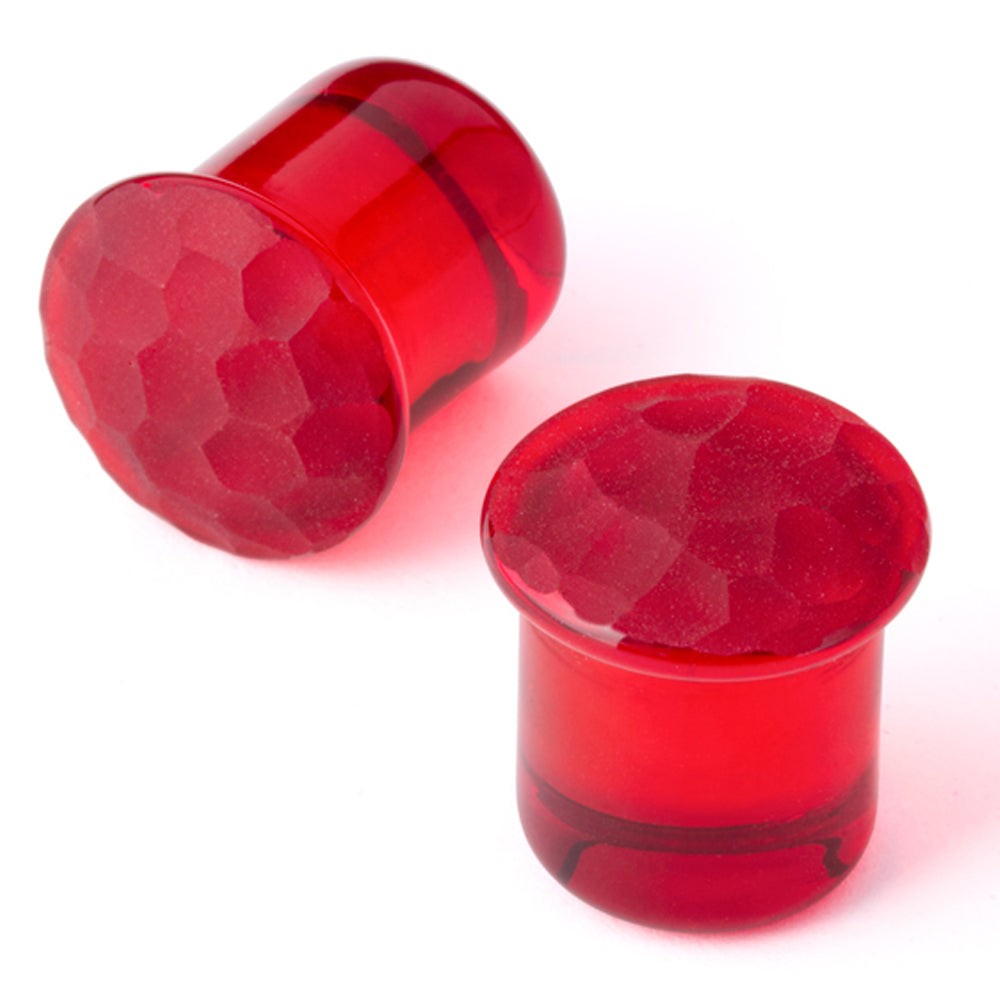 Gorilla Glass Martele Simple Glass Plugs Ruby Starfire Body Jewelry