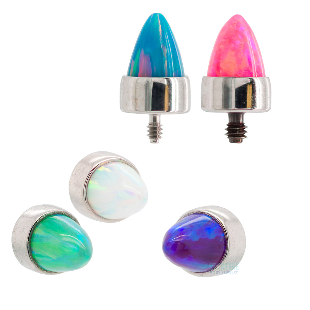 Anatometal BezelSet Opal Bullet Threaded End Starfire Body Jewelry