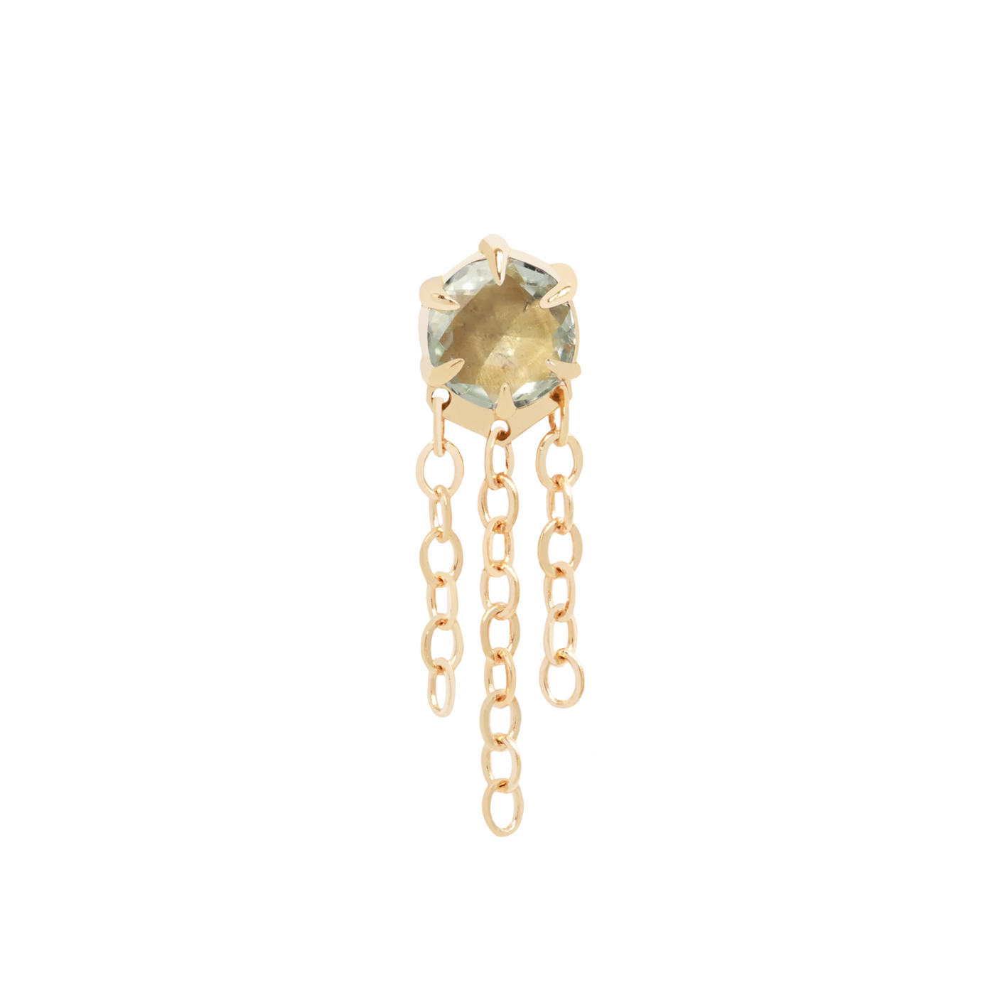 threadless: "Illuminate Small with Chains" End in Gold with Genuine Gemstone