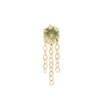 threadless: "Illuminate Small with Chains" End in Gold with Genuine Gemstone