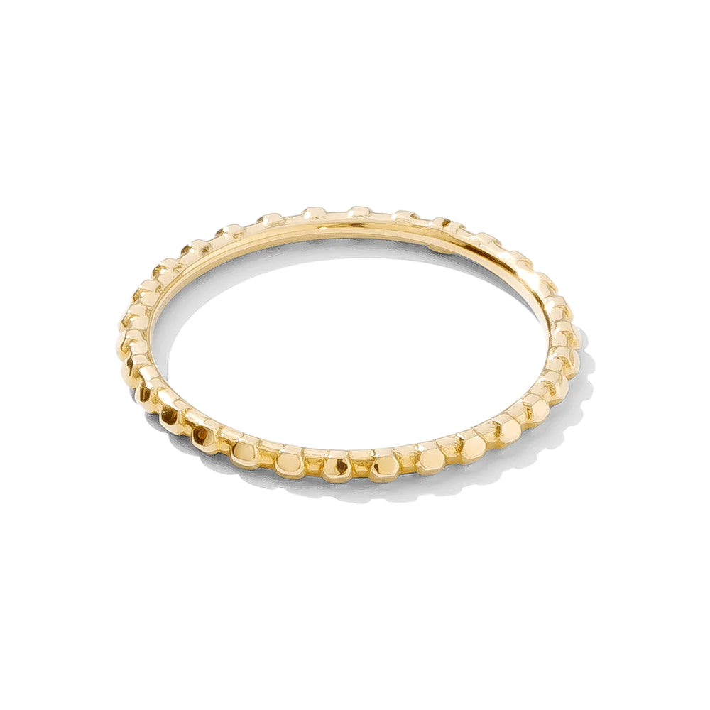 Simple Dots Faceted Ring in Gold
