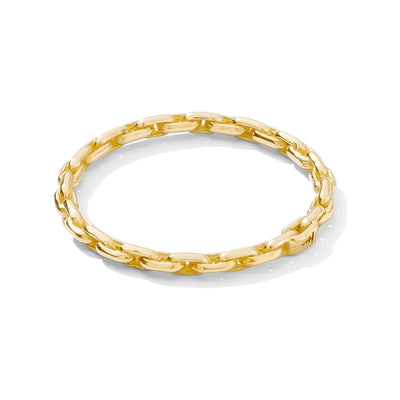 Thin Oval Chain Ring in Gold