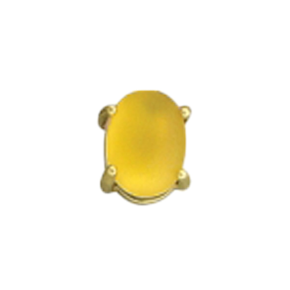 Oval Cabochon Prong Threaded End in Gold with Sandblasted Citrine