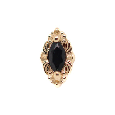 "Honor" Threaded End in Gold with Black Spinel