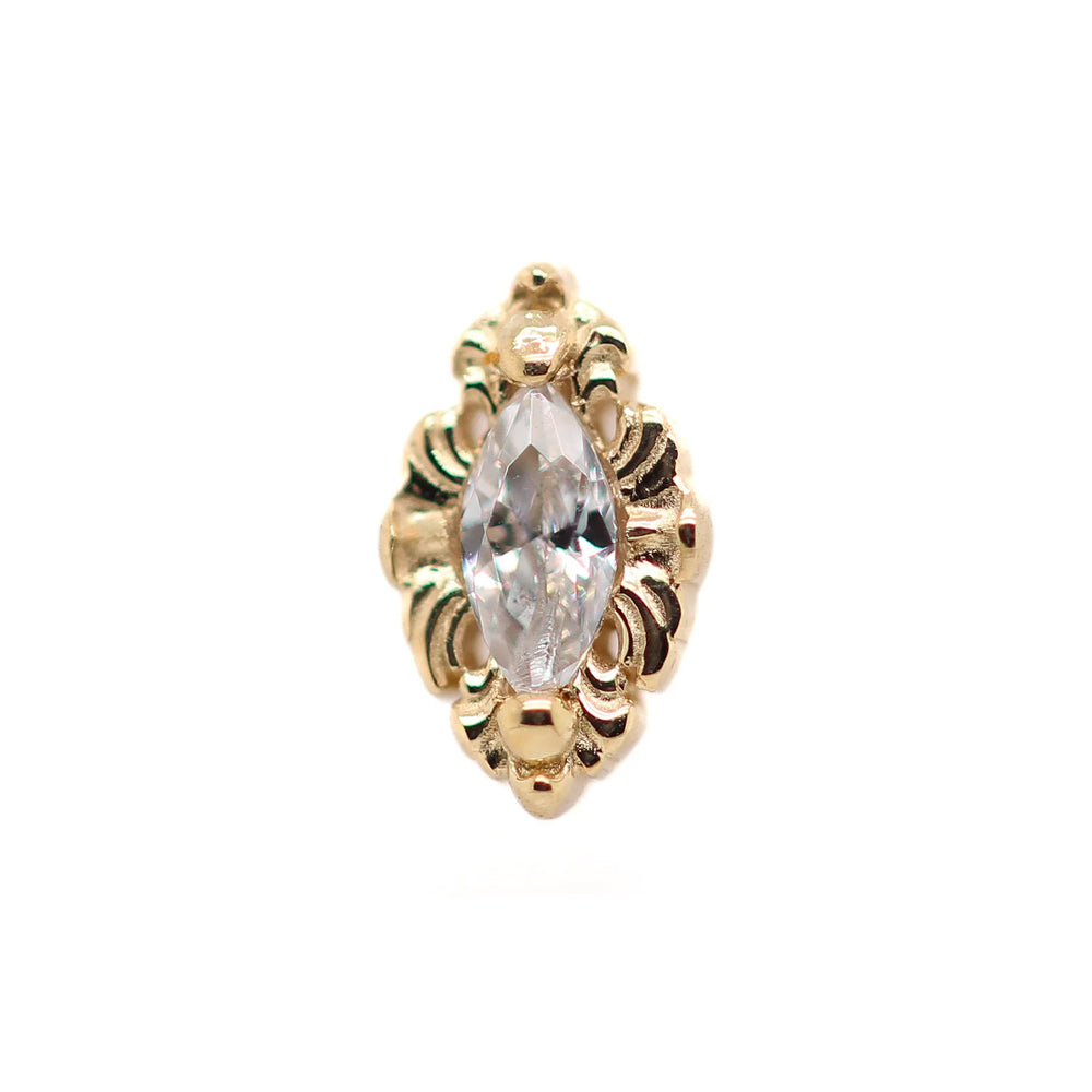 "Honor" Threaded End in Gold with White Diamond