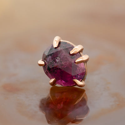threadless: Oval Rose Cut Winza Ruby Sapphire End in Gold