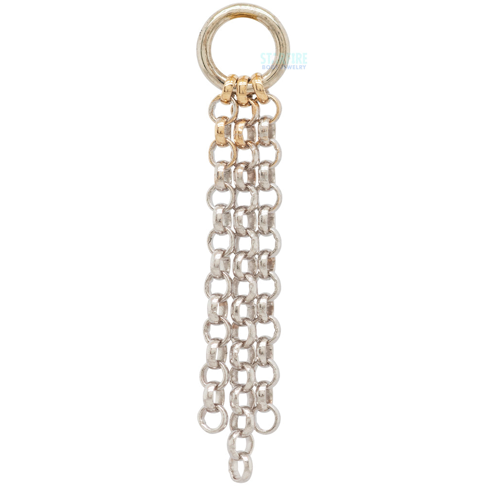"Rolo Triple Tassel" Chain Charm in Gold