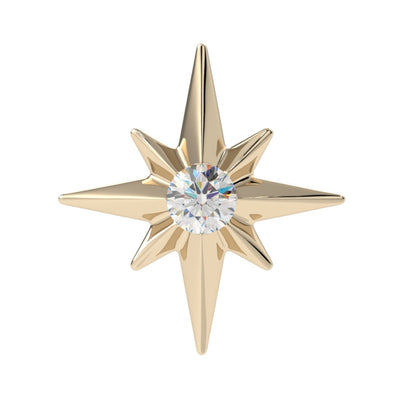 "North Star" Threaded End in Gold & Platinum with CZ