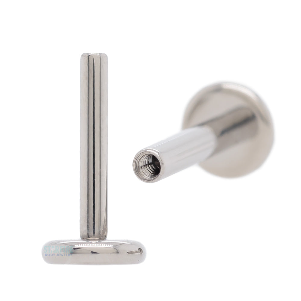 Titanium Threaded Flatback / Labret Post / Straight Barbell End with Threaded Disk