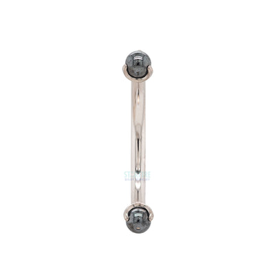 Natural Stone Balls in Prong's Curved Barbell