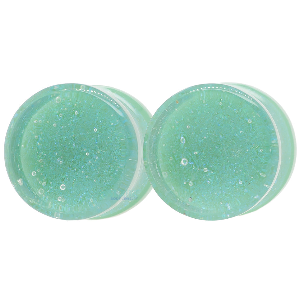 Gorilla Glass Fused Dichroic Glass Plugs Agave Starfire Body