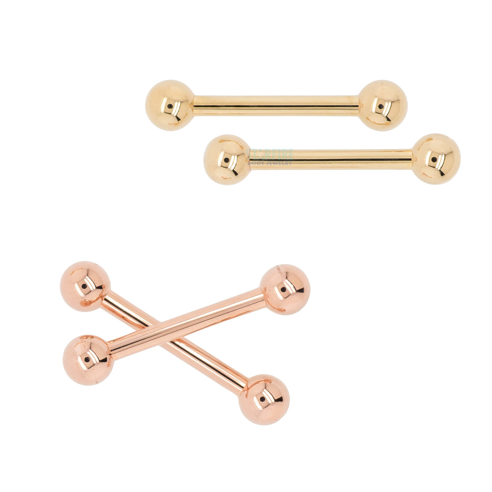 BVLA Basic Gold Nipple Barbells | Starfire Jewelry Starfire Body Jewelry Company BVLA Basic Gold Nipple Barbells | Starfire Jewelry Starfire Body Jewelry Company