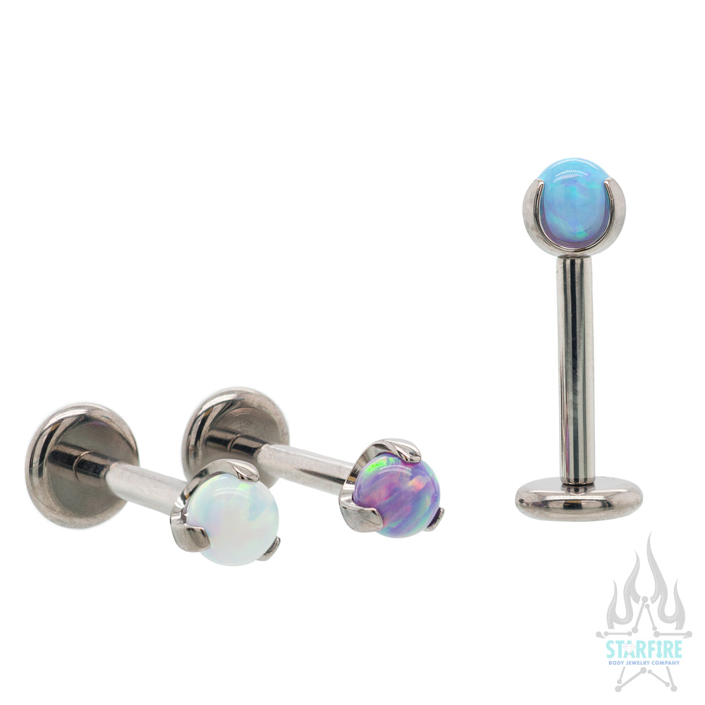 3mm Opal Ball in Prong's on Flatback