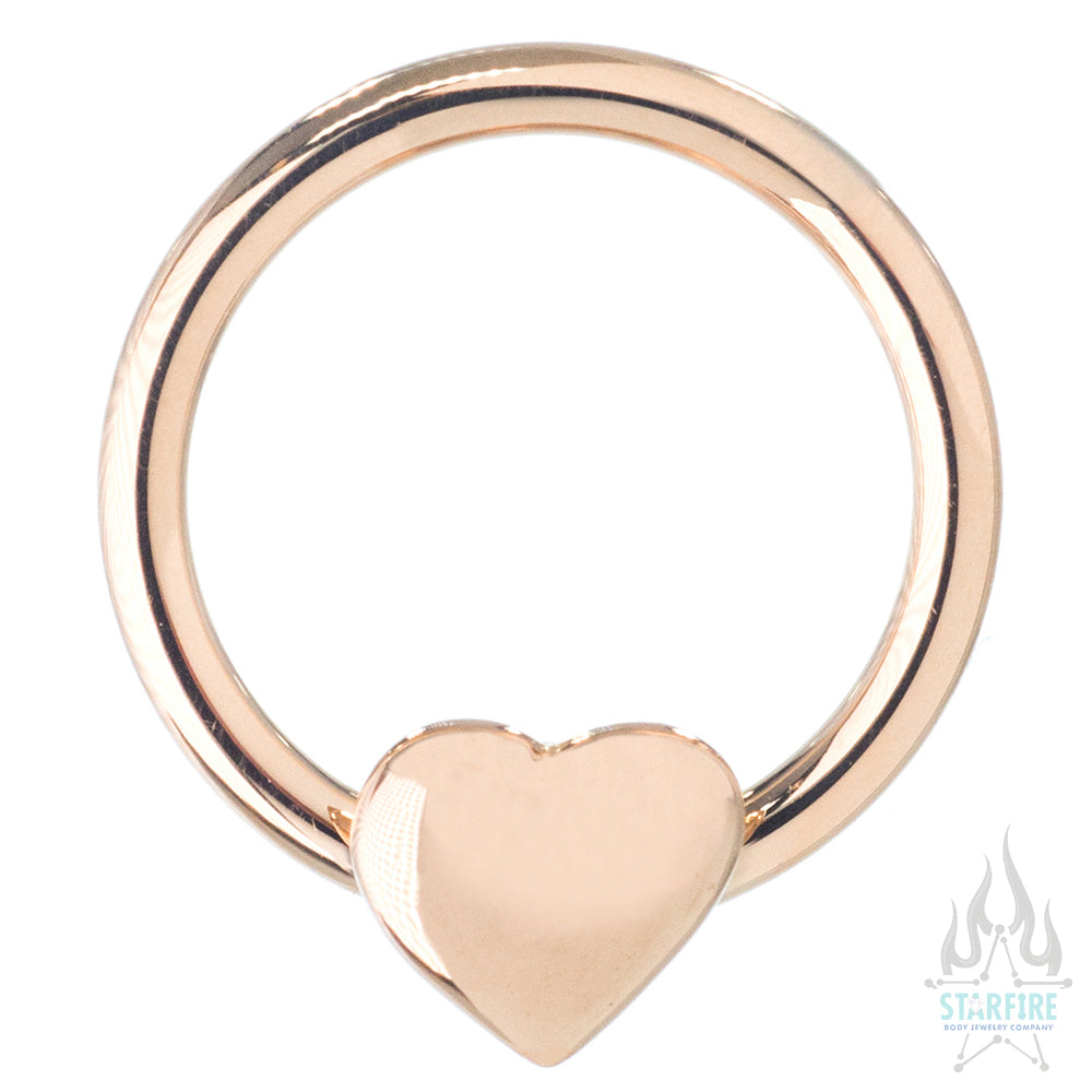 Puffy Heart Gold Captive Bead Ring (CBR)