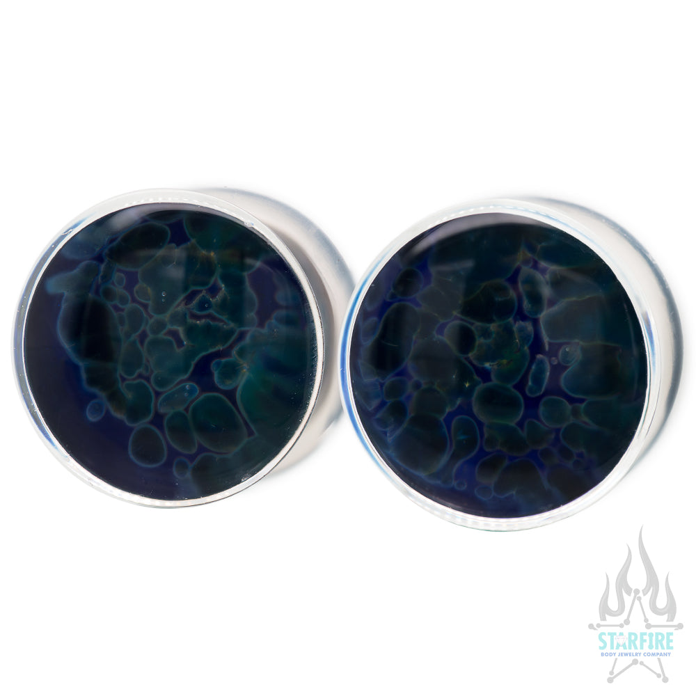 Gorilla Glass Zoa Glass Plugs Blue Moon Starfire Body Jewelry Company