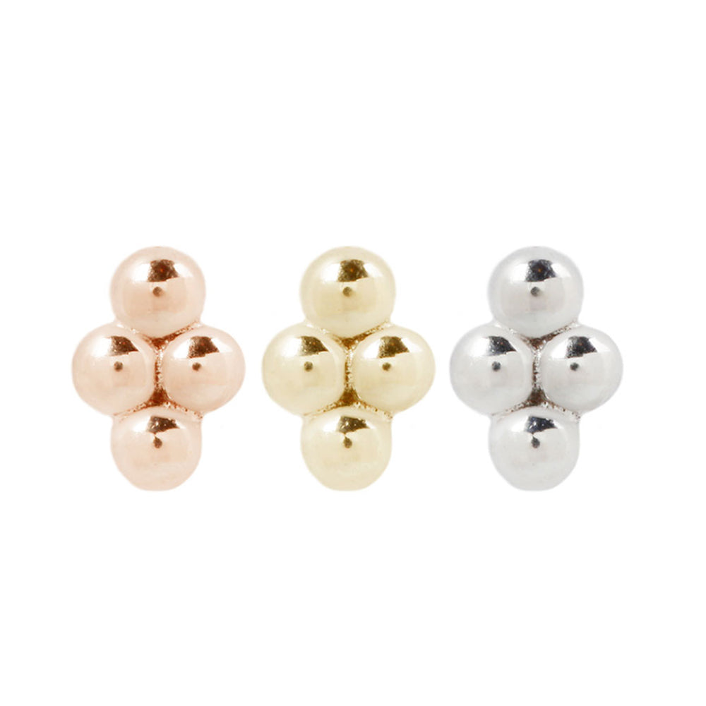 【良好品】 Buddha Jewelry Organics threadless: 4 Bead Cluster End in 弦楽器