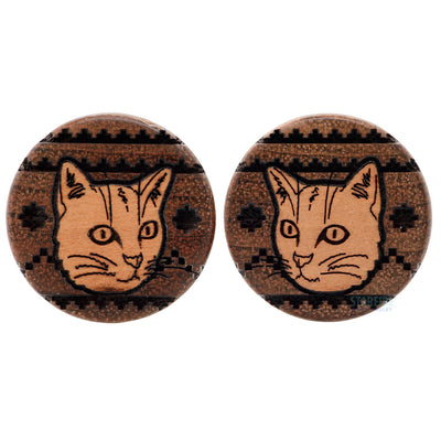 "Kittycat Sweater" Wood Inlay Plugs