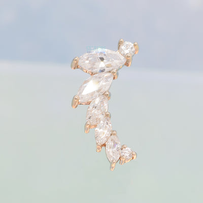 "Sabine" Standard Threaded End in Gold & Platinum with CZ
