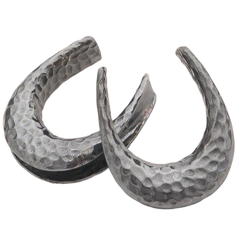Platform Saddle Spreaders Oxidized Sterling Silver Hammered