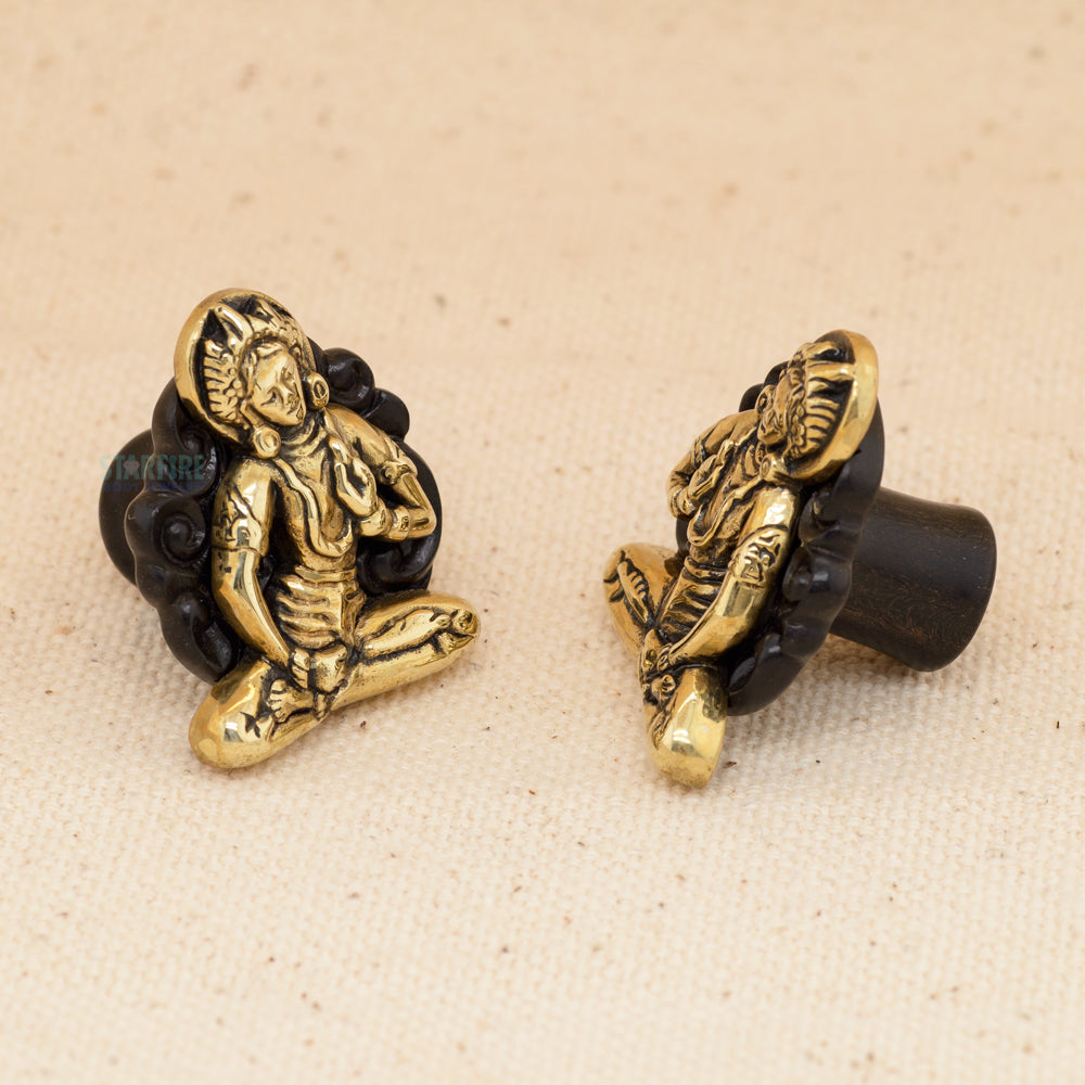 Flaming Bones by Borneo Joe DoubleFlared Wood with Metal Plugs (00