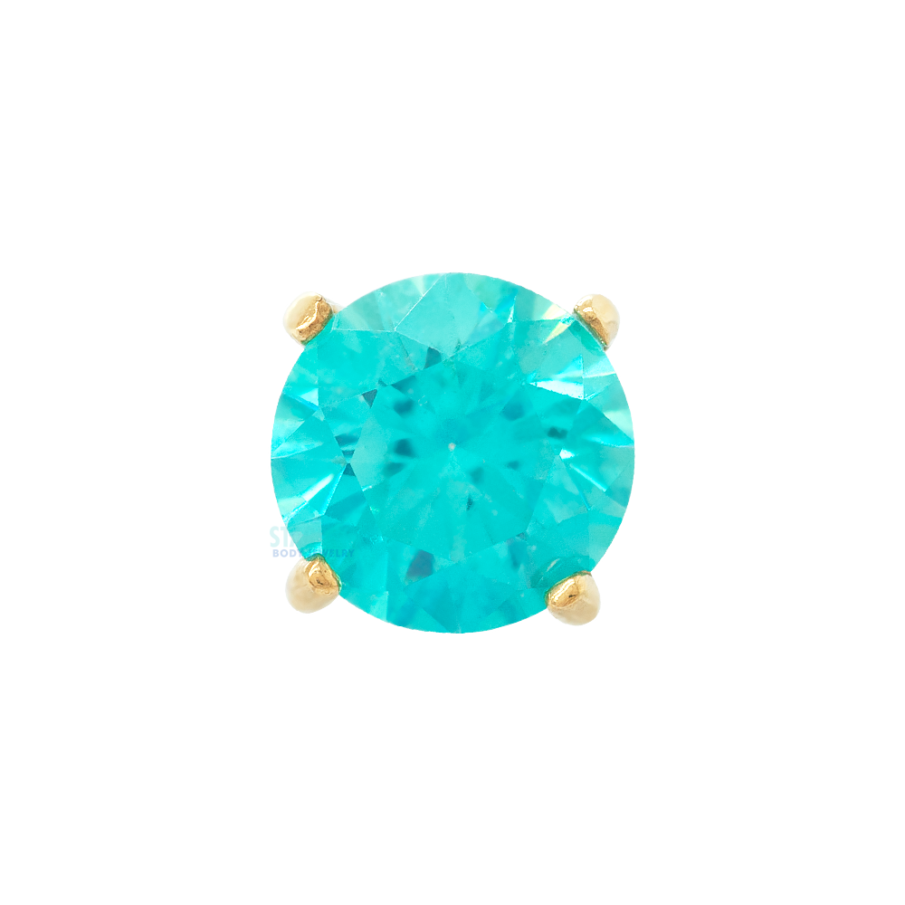threadless: "Tiffany" Prong-Set Brilliant-Cut Gem End in Gold