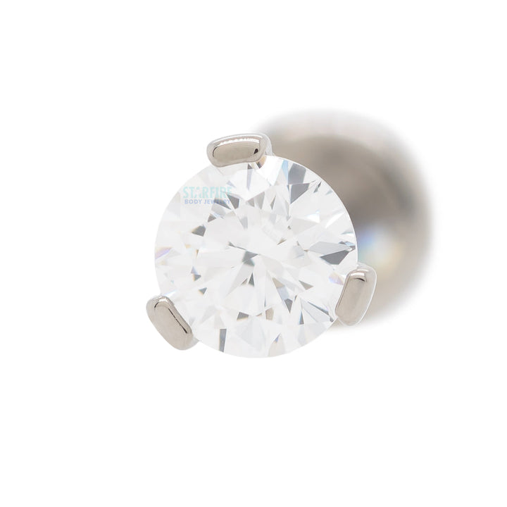 3 Prong-Set Faceted Gem on Flatback