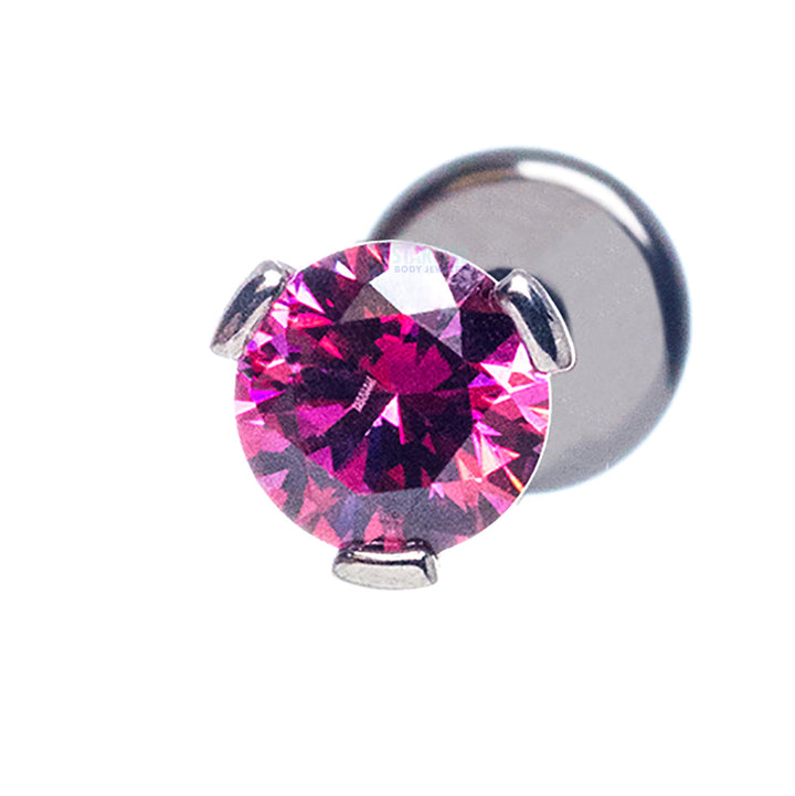 3 Prong-Set Faceted Gem on Flatback