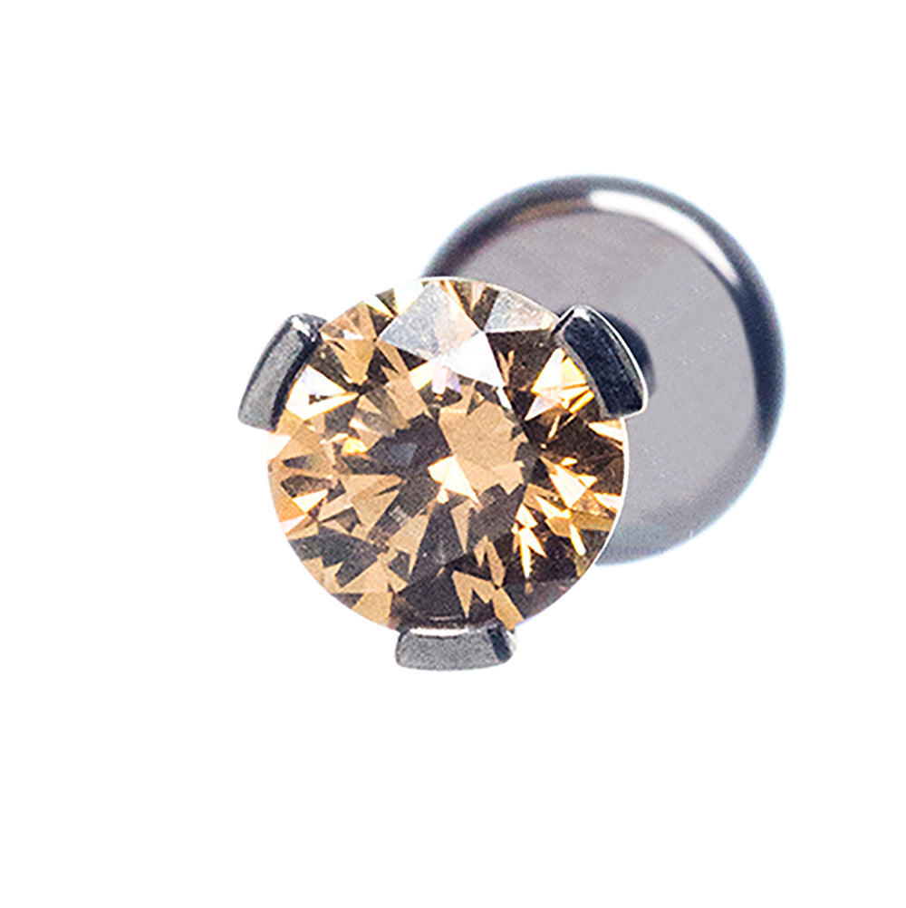 3 Prong-Set Faceted Gem on Flatback