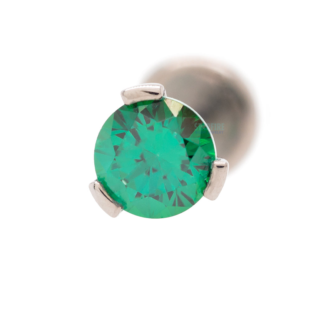 3 Prong-Set Faceted Gem on Flatback