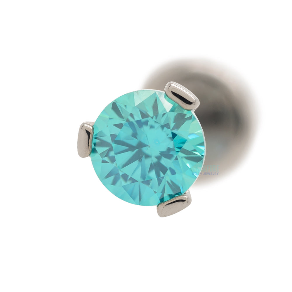 3 Prong-Set Faceted Gem on Flatback