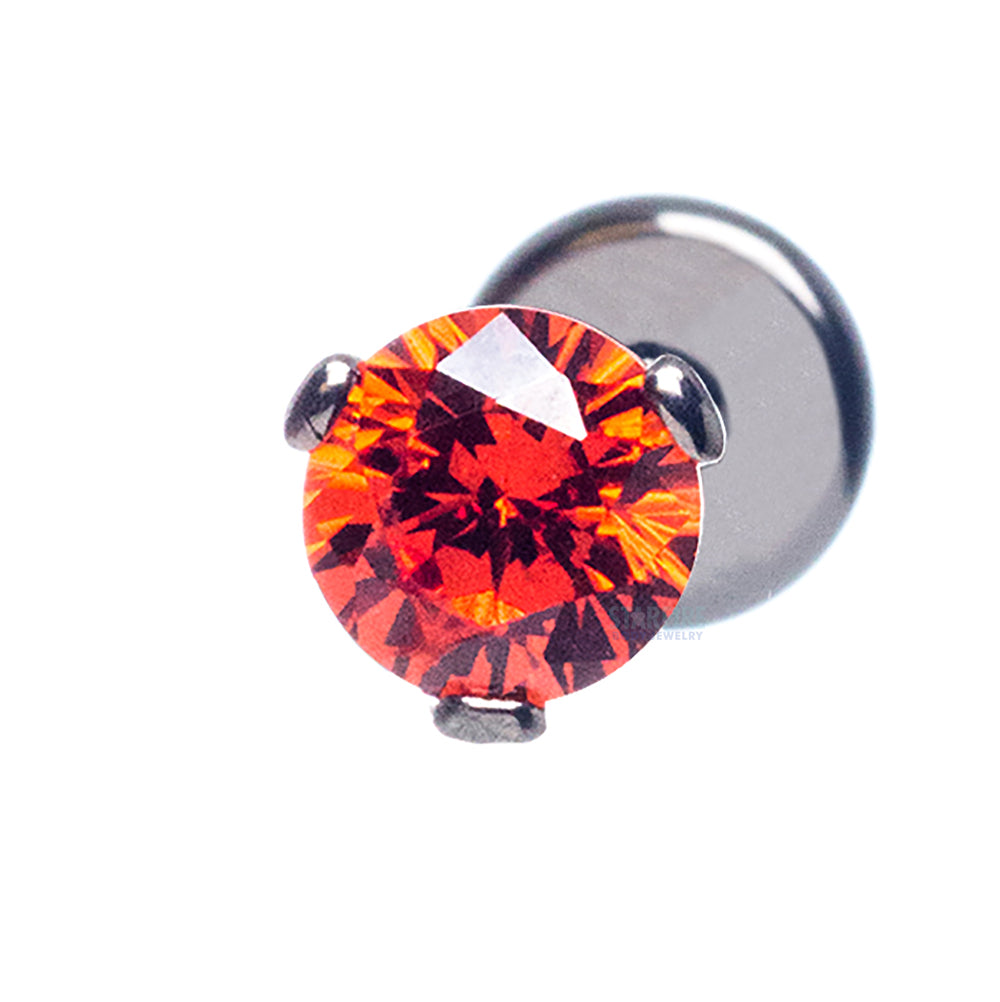 4mm 3 Prong-Set Faceted Gem on Flatback