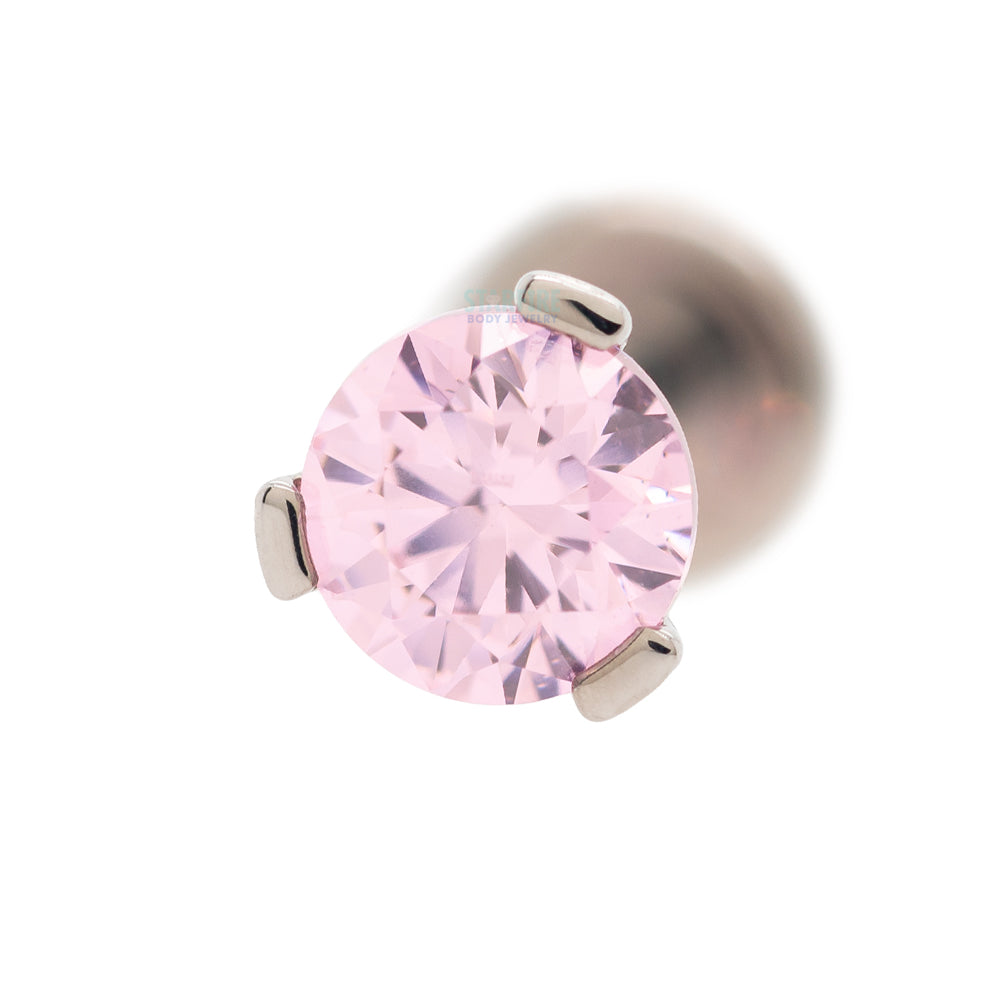 3 Prong-Set Faceted Gem on Flatback
