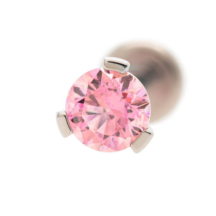 3 Prong-Set Faceted Gem on Flatback