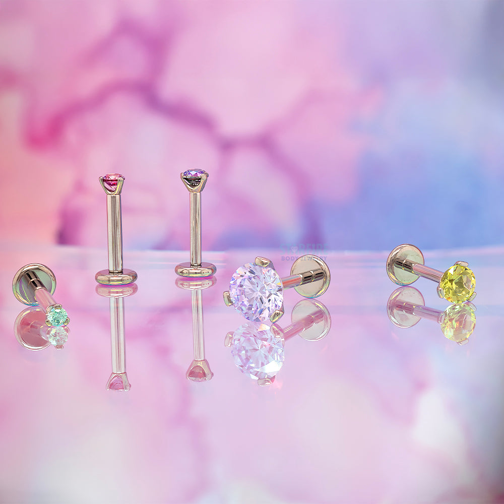 3 Prong-Set Faceted Gem on Flatback